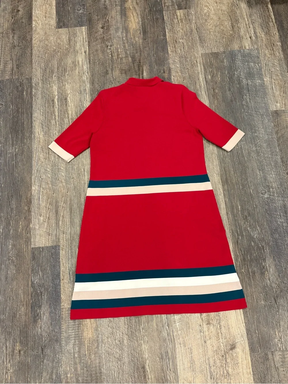 Ted Baker Origami Knitted Dress With Stripe Deep Pink Collar Size 3 US 8